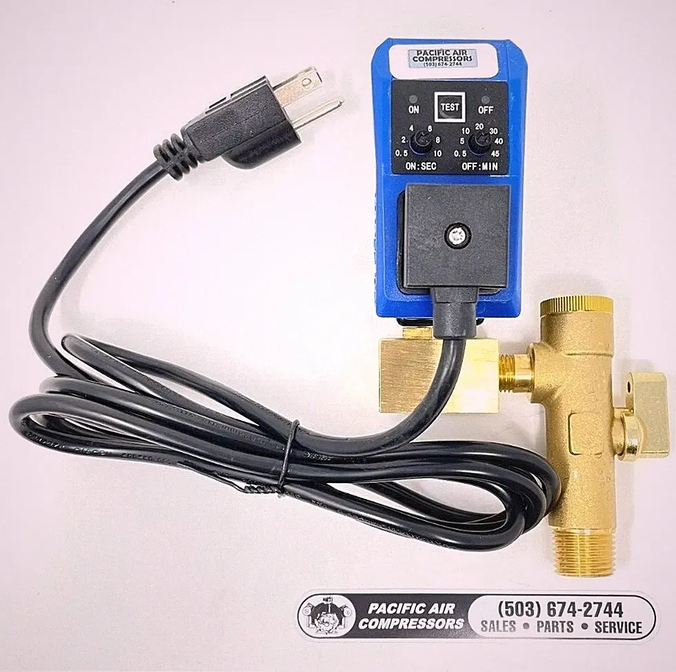 4906-E Saylor Beall Air Compressor Timed Electric Auto Tank drain with strainer